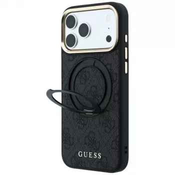 Guess Ring Stand 360 4G Classic Logo MagSafe-cover til iPhone 18 Pro Max / 17 Pro Max - sort