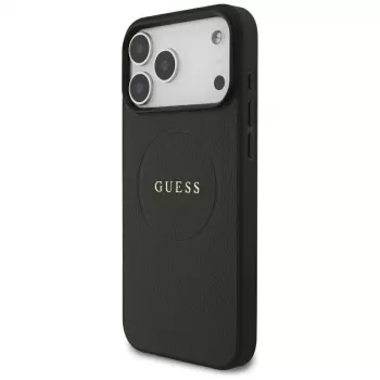 Guess Grained Gold Ring MagSafe-cover til Apple iPhone 18 Pro Max / 17 Pro Max, sort