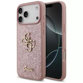 GUESS Fixed Glitter Big 4G cover til iPhone 18 Pro Max / 17 Pro Max - pink