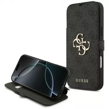 Guess Book 4G Metal Logo cover til iPhone 18 Pro Max / 17 Pro Max, sort