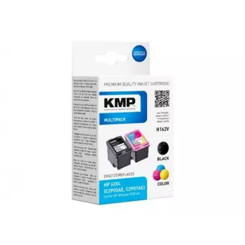 KMP 1741.400500 MultiPack sort & trefarvet blækpatroner kompatibel med HP 62XL (C2P05AE/C2P07AE) - 2-pak
