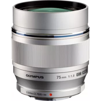 OM System M.Zuiko Digital ED 75mm f/1.8 Lens, Silver (V311040SW000)