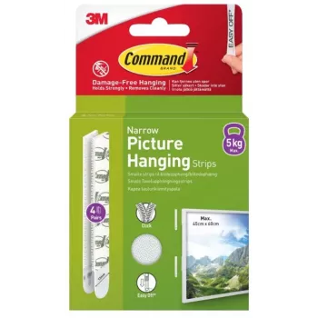 3M Command klæbestrimler smalle, 4 stk., hvid (7100337191)