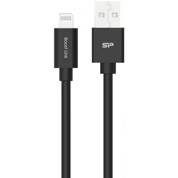 Silicon Power Boost Link PVC LK15AL lade- og datakabel, USB-A til Lightning, MFi-certificeret, 1 m, op til 12 W, sort