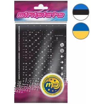Kolm Lõvi Minipicto Estonian/Ukrainian keyboard stickers (KB-UNI-ESTUKR02TW-BL)
