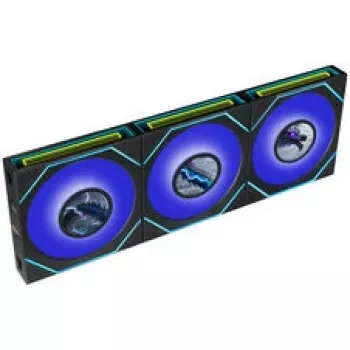 Lian Li UNI FAN SL-INF 120 FLEX LCD trådløs ARGB 3-pak sort med controller