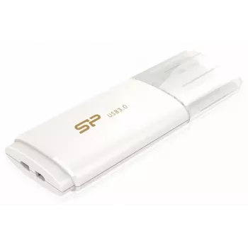 Silicon Power Blaze B06 32GB USB 3.2 Gen 1 Flash Drive, Retractable, White