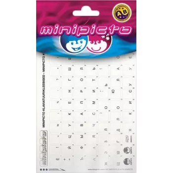 Kolm Lõvi Minipicto Russian, black symbols keyboard stickers (KB-UNICLR-RU-BLK)