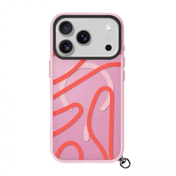 LAUT Keyko Pop Case for iPhone 17 Pro, Rosy Wave