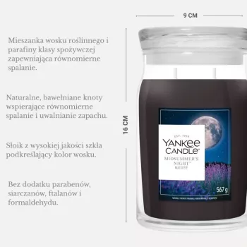 Yankee Candle Signature midsommernats stort glas duftlys 567 g
