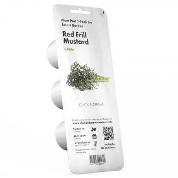 Click & Grow Smart Garden påfyldningspakning Red Frill Mustard, 3 plantekapsler (SGR77X3)