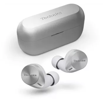 Technics EAH-AZ60M2ES True Wireless in-ear-hovedtelefoner med Dual Hybrid ANC, LDAC, 8 mm drivere, 3-enheds multipoint, IPX4, sølv