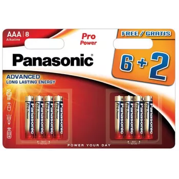 Panasonic Pro Power AAA alkaline-batterier LR03 8-pak (6+2 bonus)