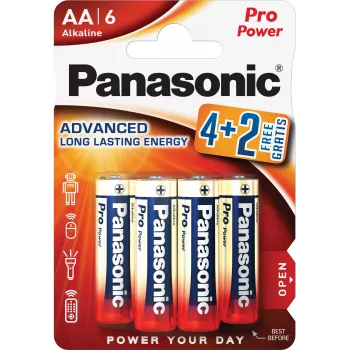 Panasonic Alkaline Power AA-batterier LR6PPG/6BP 4+2 gratis-pak (6 stk.)