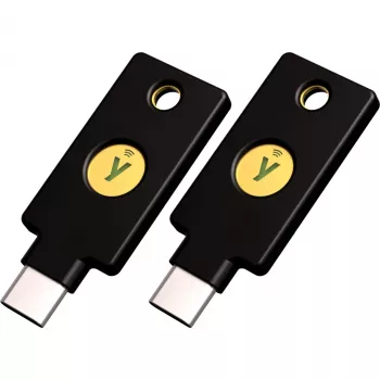 YubiKey 5C NFC Security Key (Black/Gold, 2-Pack)
