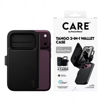 CARE™ by PanzerGlass® Tango 2-i-1 walletcover sort med MagSafe til iPhone 18 Pro / 17 Pro