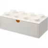 LEGO Brick 8 Skrivebordsskuffe hvid opbevaringsboks med 8 studs