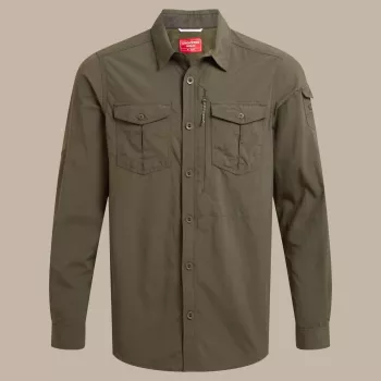 Craghoppers NosiLife Adventure LS Shirt III Men's Long Sleeve Travel Shirt Woodland Green XXL