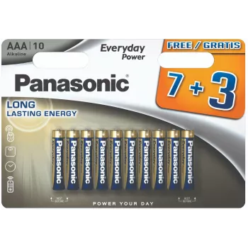 Panasonic Everyday Power alkaliske AAA-batterier LR03 10-pak blister