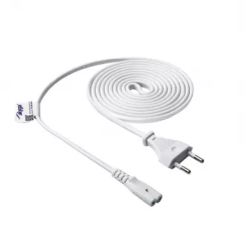 Akyga AK-RD-06A netkabel CEE 7/16 (eurostik) til IEC C7, 2,5 A, 1,5 m, hvid
