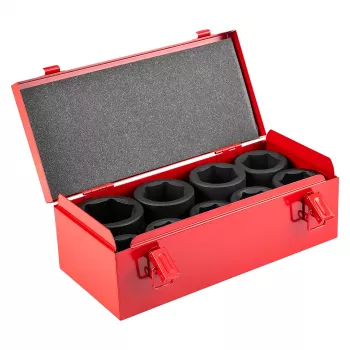 NEO TOOLS 1 inch slagskruetrækker-topnøglesæt, 9 dele, 27-50 mm, Cr-Mo, DIN 3121