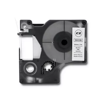 QOLTEC Etiketbånd til DYMO D1 43613 6mm x 7m hvid med sort tryk