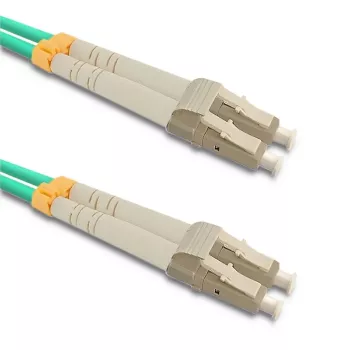 Qoltec 5m LC/UPC til LC/UPC duplex multimode OM3 fiberoptisk patchkabel, turkis