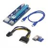 Qoltec Riser PCI-E ver. 007C USB 3.0 PCIe x1 til x16 extender med 60cm kabel, 4 faste kondensatorer, 6-pin/SATA/Molex-strømforsyning, LED-indikator