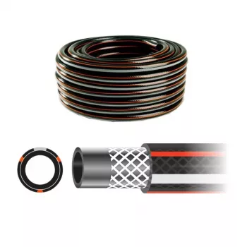 AWTOOLS AW70343 50 m 3/4 inch 3-Layer Reinforced Flexible PVC Garden Hose, Green, 8 bar Working Pressure, UV & Algae Resistant