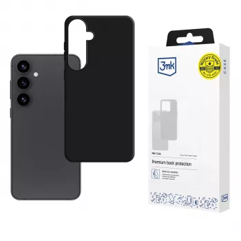 3mk Matt Case Samsung Galaxy S25 – Slankt TPU-bagcover med Absorber125™ stødsikring, mat sort anti-fingeraftryk-overflade