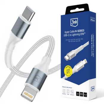 3mk Hyper Cable N-SERIES USB-C til Lightning 1 m 9V/2A 20W hvid