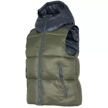 4F Dame Khaki Quiltet Puffer-vest H4Z22 KUDP004 Størrelse L