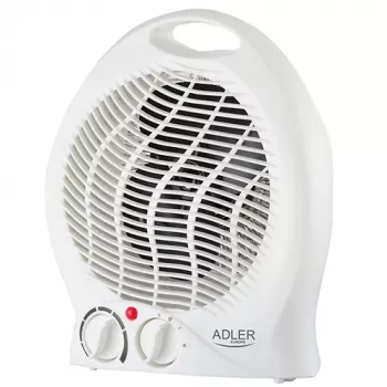 Adler AD 7728 PTC keramisk varmeblæser 2000W med oscillation, 2 varmetrin, koldlufttilstand, overophednings- og vipbeskyttelse, hvid/sort