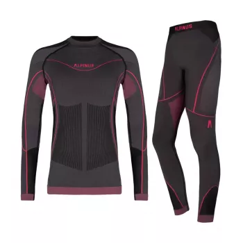 Termoaktivt undertøjssæt til piger Alpinus Tactical Mora grafit-pink 120-136