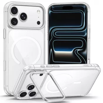 TECH-PROTECT MAGSTAND MagSafe Clear Case med kickstand til iPhone 17 Pro Max / 18 Pro Max
