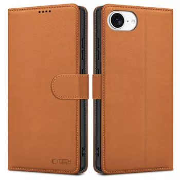 Tech-Protect Wallet-cover til Apple iPhone 16E Sadelbrun