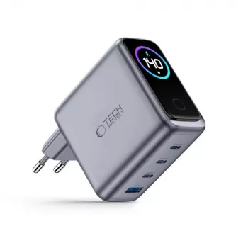 TECH-PROTECT POWERVISION NC140W-GaN 4-port-lader PD 140W / QC3.0 mørkegrå