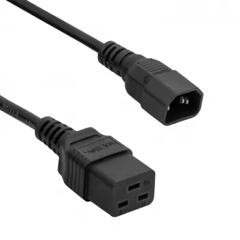 Akyga AK-UP-02 server-forlængerkabel IEC C14 til IEC C19, 3 x 1 mm², 1,8 m, sort
