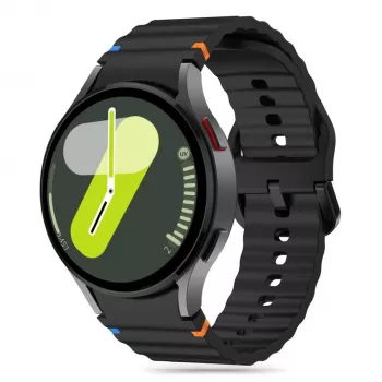 Tech-Protect Silicone Sport urrem til Samsung Galaxy Watch4/5/5 Pro/6/7/FE, sort