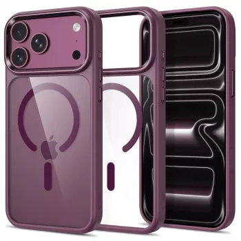 Tech-Protect Magmat MagSafe Clear Case til iPhone 17 Pro Max / 18 Pro Max - mørk kirsebærrød