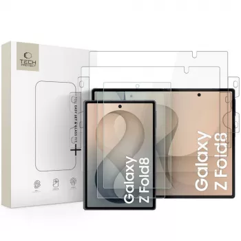 TECH-PROTECT Easy Set Fit+ 4-i-1-beskyttelsessæt til Samsung Galaxy Z Fold 8 – transparent (film & glas)