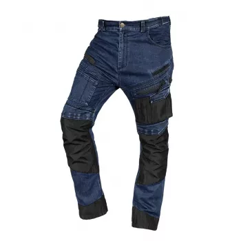 NEO TOOLS 81-360-1-XL denim-arbejdsbukser med Oxford-forstærkninger, marineblå, størrelse XL