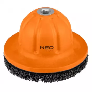 NEO TOOLS 11-136 Navrensningsskivesæt, 150 mm, 1/2 inch drev, fiberslibeskive til fjernelse af rust