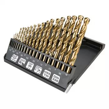 NEO TOOLS 19-delt HSS-TiN metalborsæt 1,0-10,0 mm