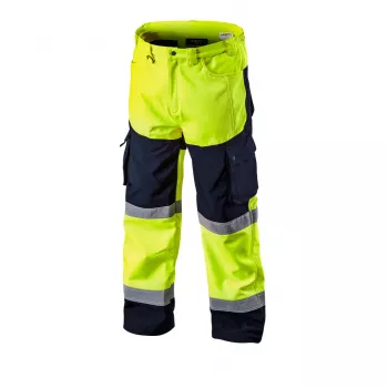 NEO TOOLS softshell-advarselsbukser med høj synlighed, fluorescerende gul, størrelse XL