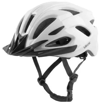 Vayox Speed Bicycle Helmet Glossy White with LED Light, Size L (58-61 cm) VA0425WGL