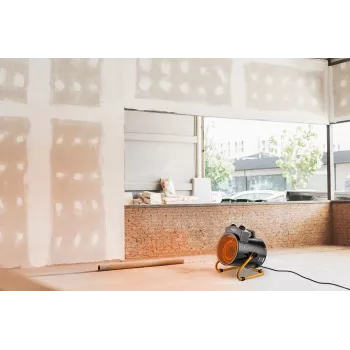 NEO TOOLS 90-068 industriel elektrisk varmeblæser 3kW, 2 varmetrin, IPX4 stænksikring, justerbar termostat, bærbar
