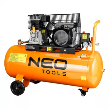 NEO TOOLS 100L oliesmurt luftkompressor, 2,2 kW, 8 bar, 230V