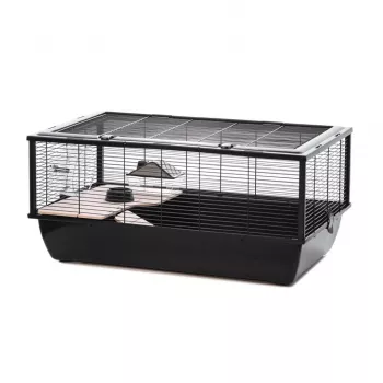 INZ INTER-ZOO Bob + Wood smådyrsbur sort 780x480x360 mm
