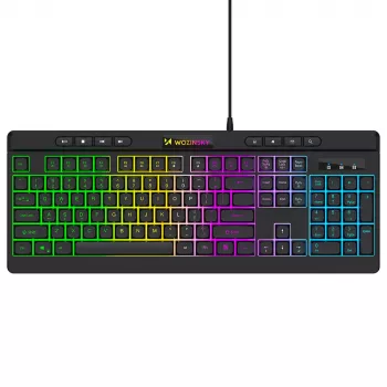 Wozinsky WKG-1044 kablet gaming-tastatur, membran, RGB-baggrundsbelysning, sort, fuldt layout, USB-A, 104 taster, anti-ghosting
